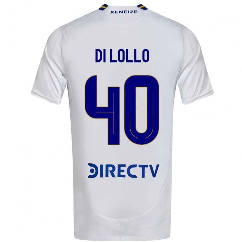Danxen Niño Camiseta Lautaro Di Lollo #40 Blanco Azul 2ª Equipación 2025/26 La Camisa