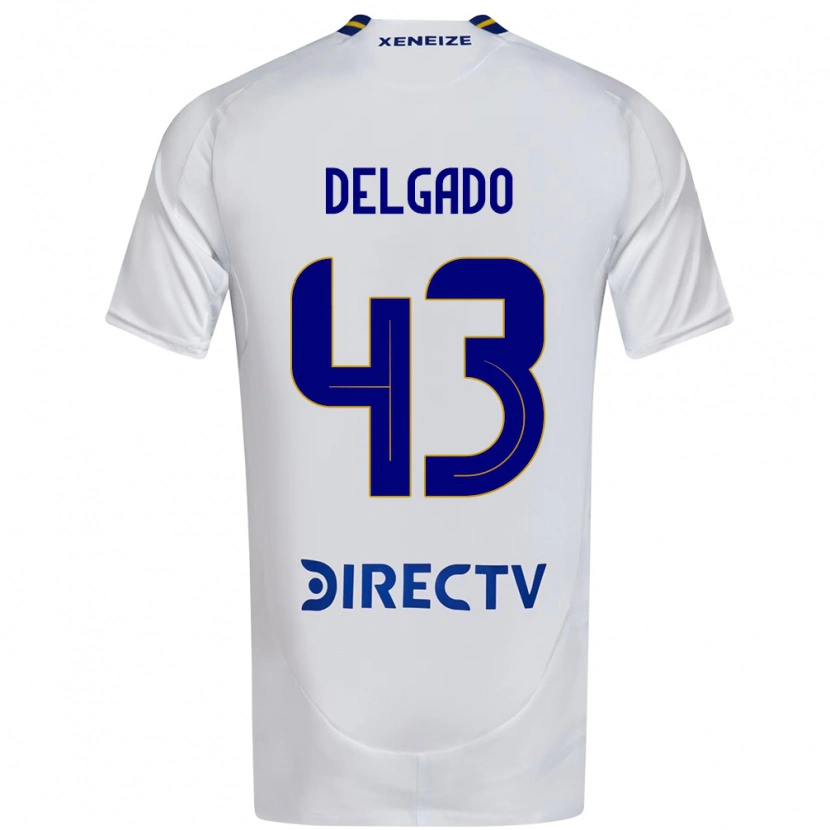 Danxen Niño Camiseta Milton Delgado #43 Blanco Azul 2ª Equipación 2025/26 La Camisa