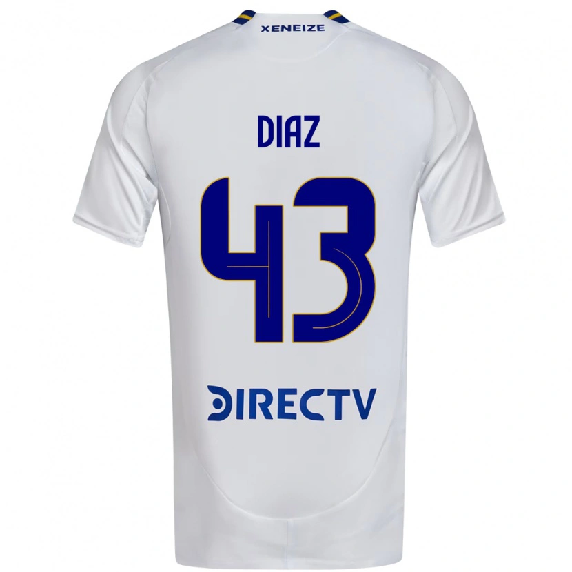 Danxen Niño Camiseta Tomas Diaz #43 Blanco Azul 2ª Equipación 2025/26 La Camisa