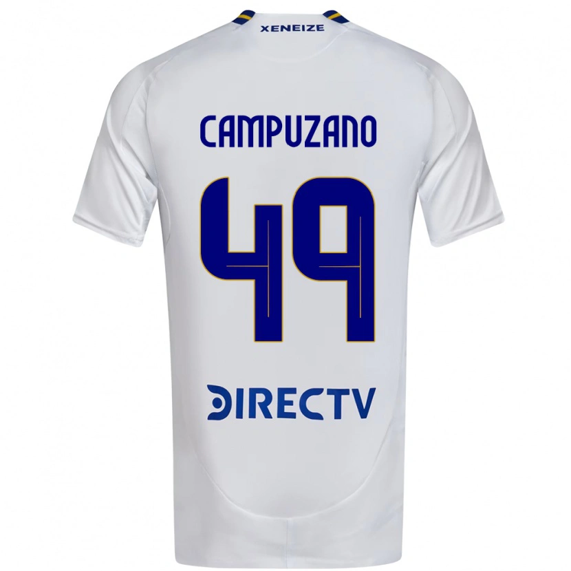 Danxen Niño Camiseta Jorman Campuzano #49 Blanco Azul 2ª Equipación 2025/26 La Camisa