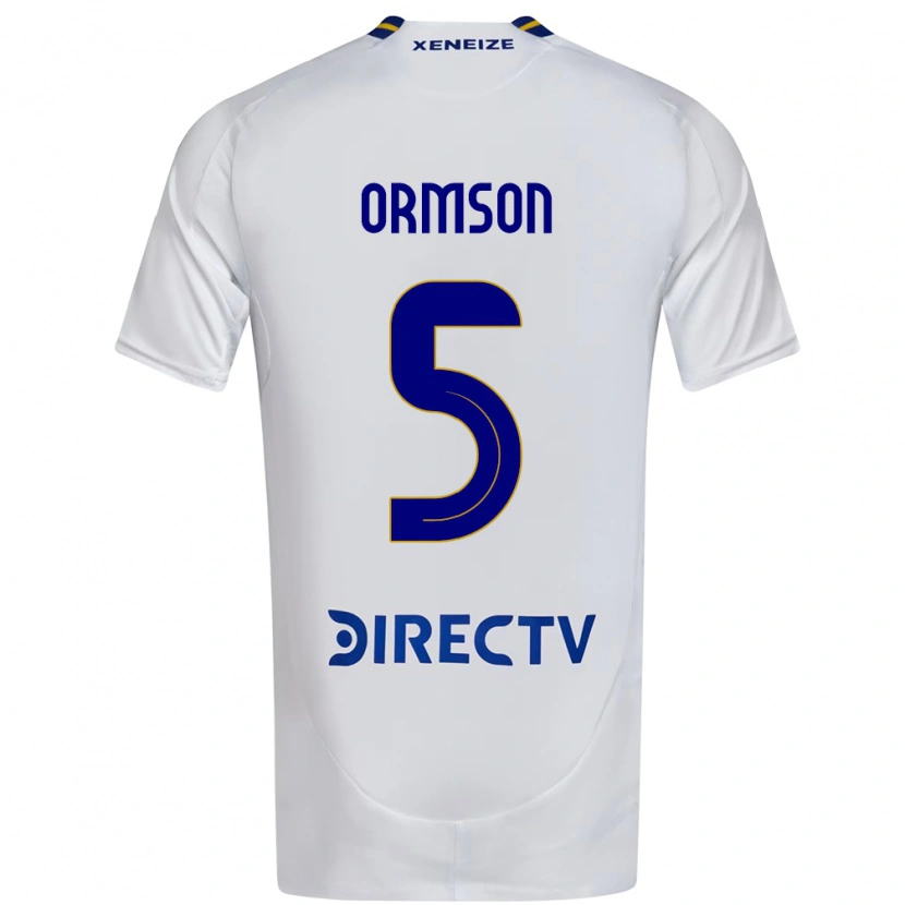 Danxen Niño Camiseta Emily Ormson #5 Blanco Azul 2ª Equipación 2025/26 La Camisa