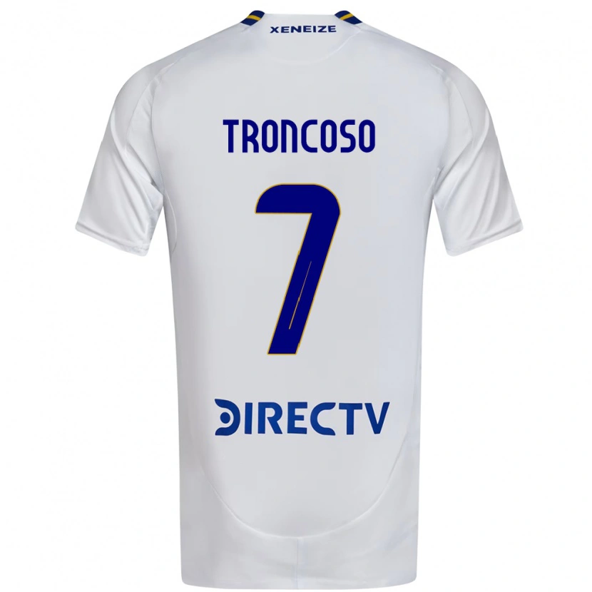 Danxen Niño Camiseta Carolina Troncoso #7 Blanco Azul 2ª Equipación 2025/26 La Camisa