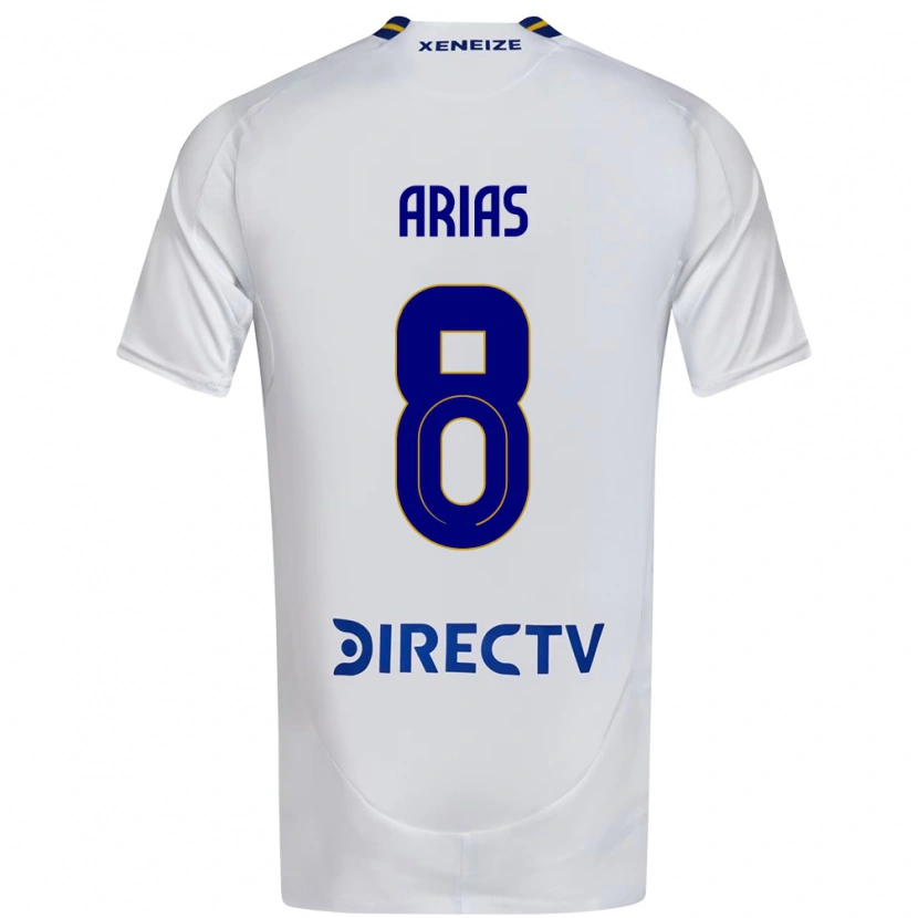 Danxen Niño Camiseta Agustina Arias #8 Blanco Azul 2ª Equipación 2025/26 La Camisa