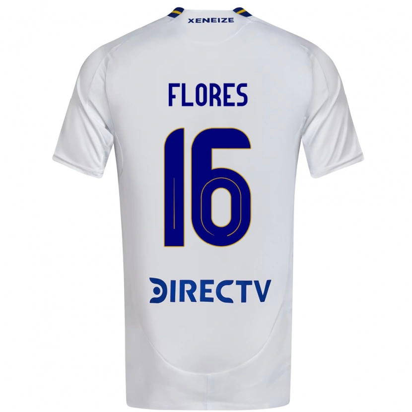 Danxen Niño Camiseta Eugenia Flores #16 Blanco Azul 2ª Equipación 2025/26 La Camisa