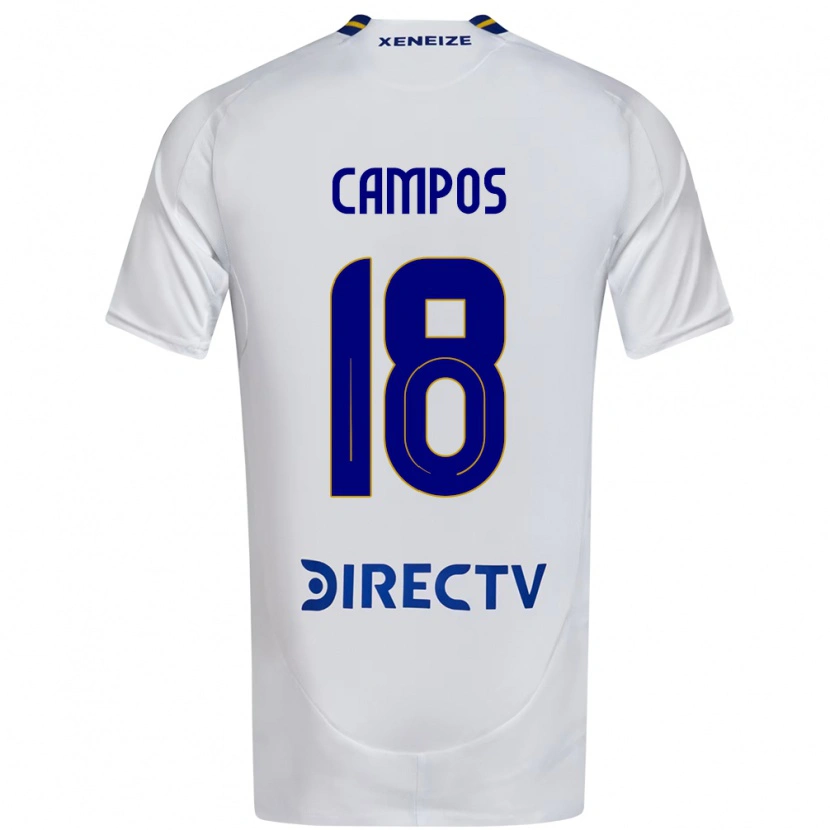 Danxen Niño Camiseta Brisa Campos #18 Blanco Azul 2ª Equipación 2025/26 La Camisa