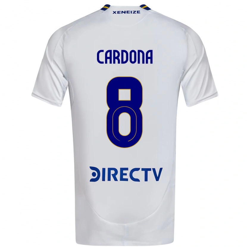 Danxen Niño Camiseta Edwin Cardona #8 Blanco Azul 2ª Equipación 2025/26 La Camisa
