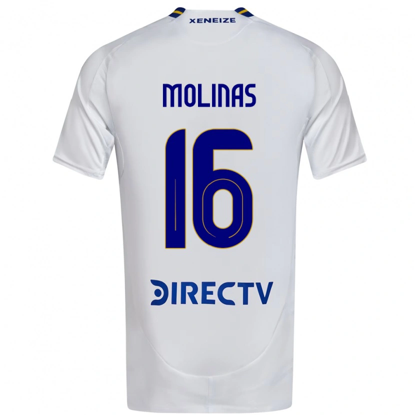Danxen Niño Camiseta Aaron Molinas #16 Blanco Azul 2ª Equipación 2025/26 La Camisa