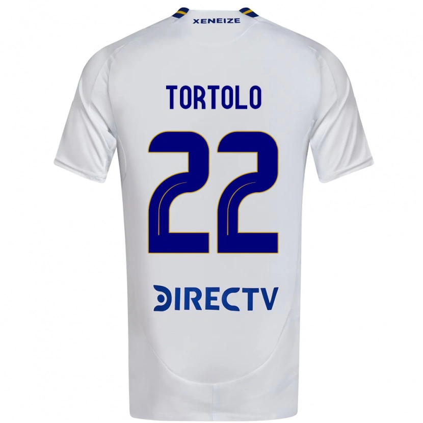 Danxen Niño Camiseta Dulce Tortolo #22 Blanco Azul 2ª Equipación 2025/26 La Camisa