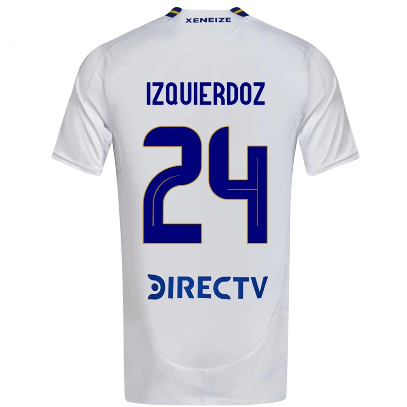 Danxen Niño Camiseta Carlos Izquierdoz #24 Blanco Azul 2ª Equipación 2025/26 La Camisa