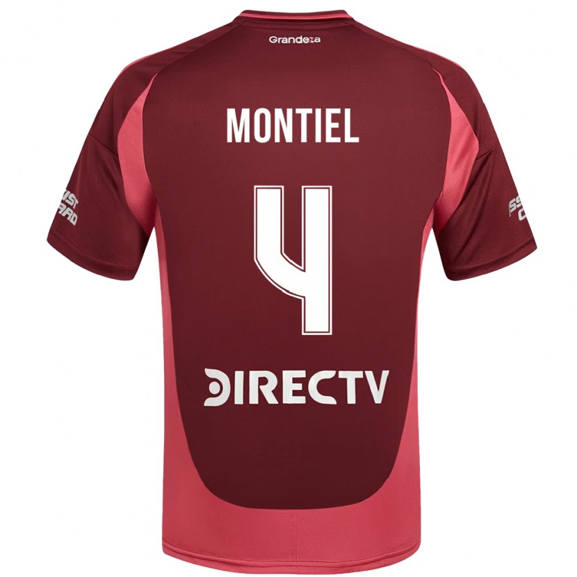 Danxen Niño Camiseta Gonzalo Montiel #4 Blanco Rojo 2ª Equipación 2025/26 La Camisa