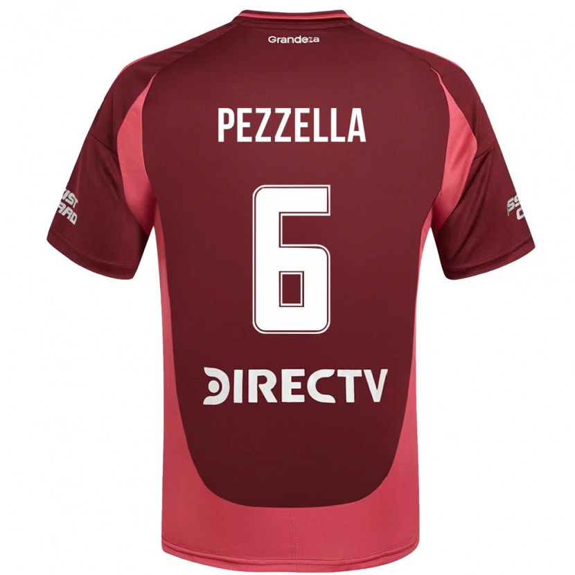 Danxen Niño Camiseta Germán Pezzella #6 Borgoña Magenta 2ª Equipación 2025/26 La Camisa