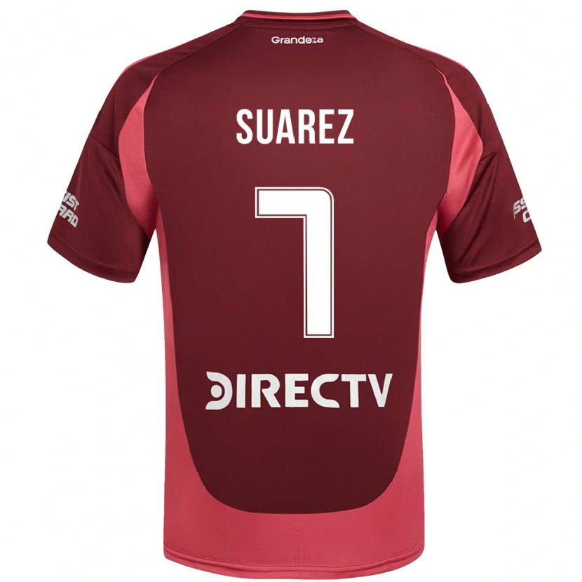 Danxen Niño Camiseta Matias Suarez #7 Blanco Rojo 2ª Equipación 2025/26 La Camisa