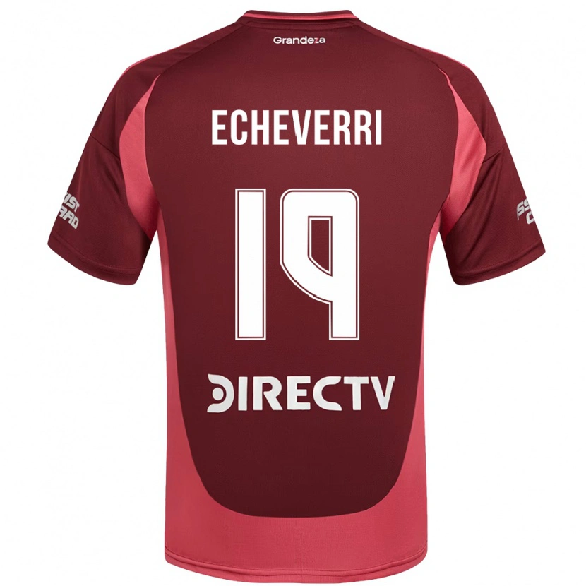Danxen Niño Camiseta Claudio Echeverri #19 Borgoña Magenta 2ª Equipación 2025/26 La Camisa