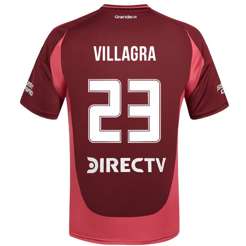Danxen Niño Camiseta Rodrigo Villagra #23 Blanco Rojo 2ª Equipación 2025/26 La Camisa