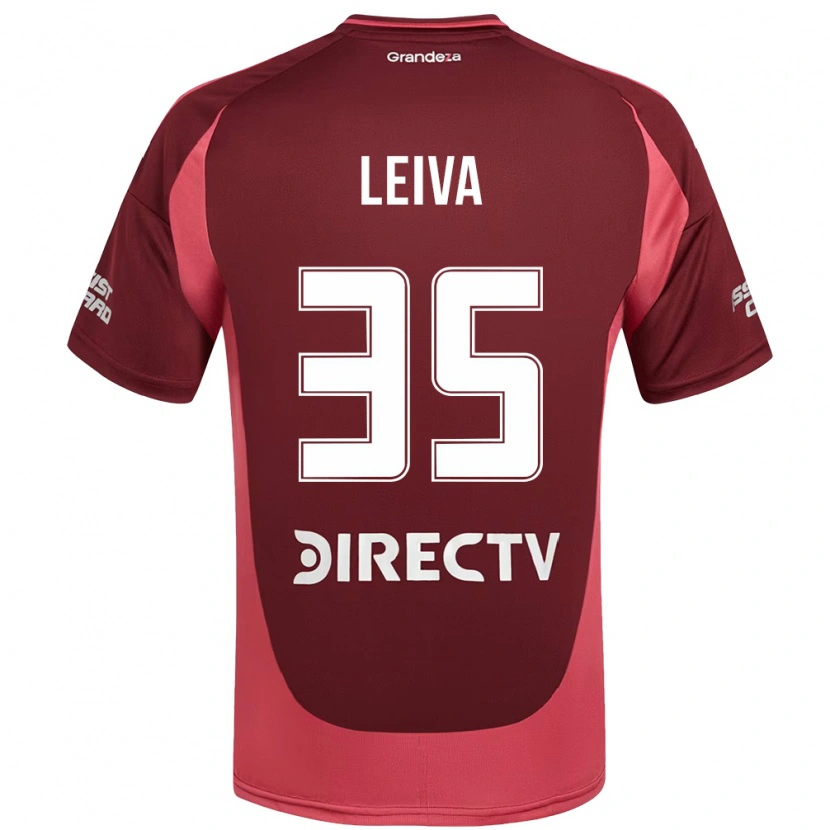 Danxen Niño Camiseta Tobías Leiva #35 Blanco Rojo 2ª Equipación 2025/26 La Camisa
