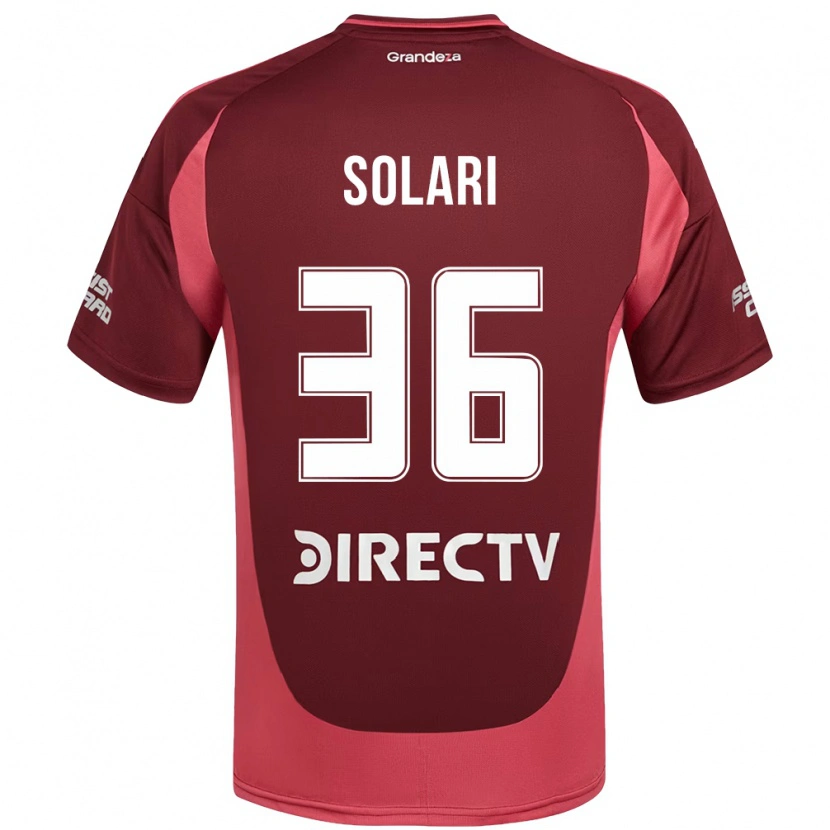 Danxen Niño Camiseta Pablo Solari #36 Blanco Rojo 2ª Equipación 2025/26 La Camisa