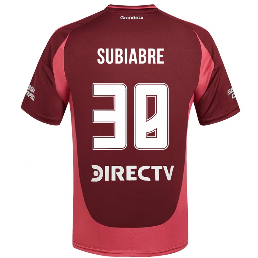 Danxen Niño Camiseta Ian Subiabre #38 Blanco Rojo 2ª Equipación 2025/26 La Camisa