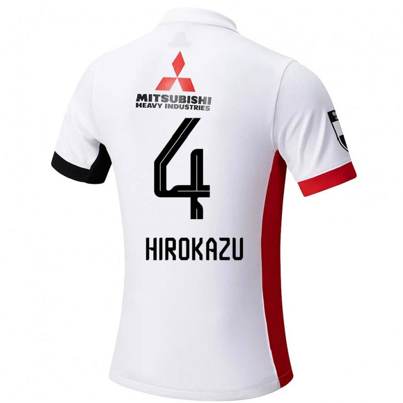 Danxen Niño Camiseta Hirokazu Ishihara #4 Rojo Blanco 2ª Equipación 2025/26 La Camisa