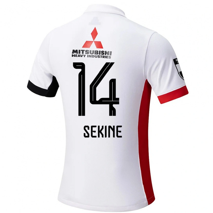 Danxen Niño Camiseta Takahiro Sekine #14 Rojo Blanco 2ª Equipación 2025/26 La Camisa