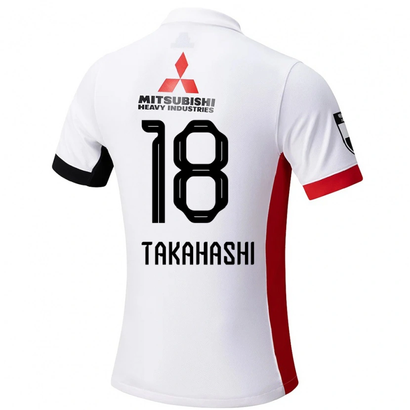 Danxen Niño Camiseta Toshiki Takahashi #18 Rojo Blanco 2ª Equipación 2025/26 La Camisa