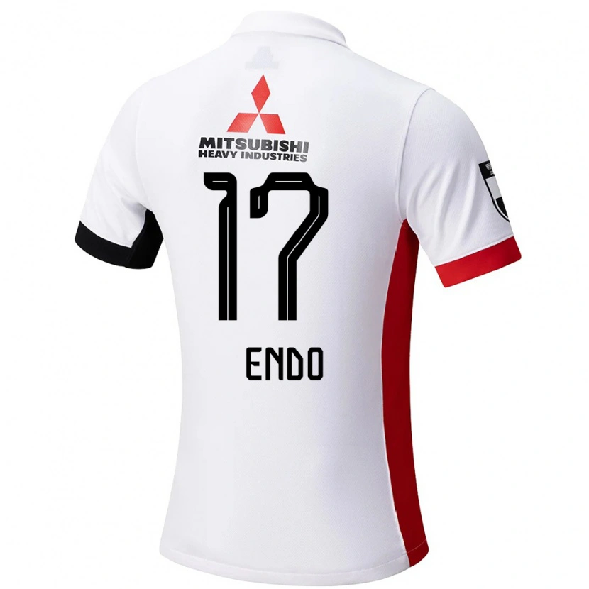 Danxen Niño Camiseta Yu Endo #17 Rojo Blanco 2ª Equipación 2025/26 La Camisa