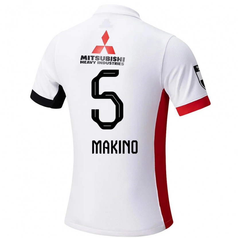 Danxen Niño Camiseta Tomoaki Makino #5 Rojo Blanco 2ª Equipación 2025/26 La Camisa