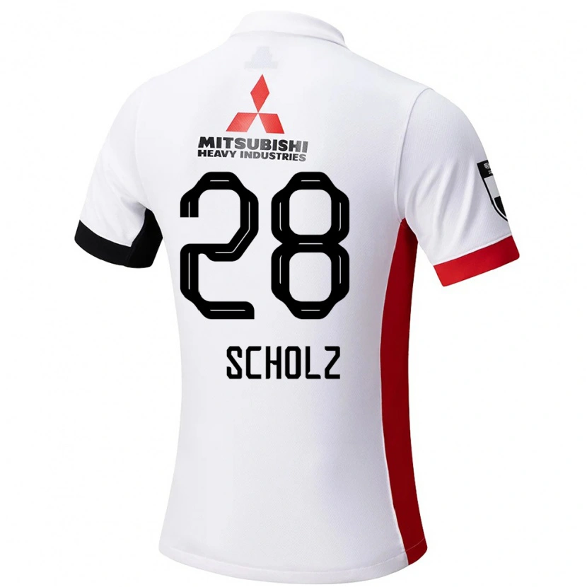 Danxen Niño Camiseta Alexander Scholz #28 Blanco Negro 2ª Equipación 2025/26 La Camisa