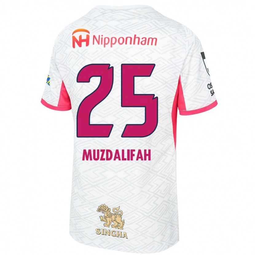 Danxen Niño Camiseta Zahra Muzdalifah #25 Blanco Rosa Sakura 2ª Equipación 2025/26 La Camisa
