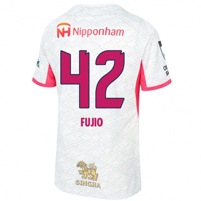 Danxen Niño Camiseta Shota Fujio #42 Blanco Rosa Sakura 2ª Equipación 2025/26 La Camisa