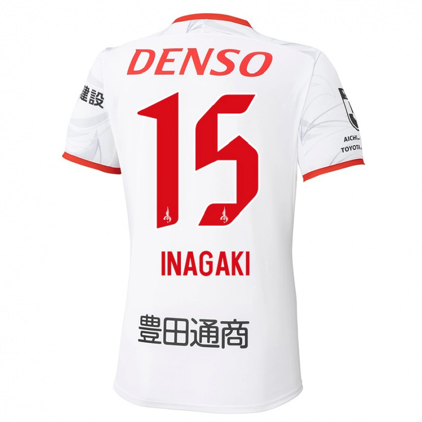 Danxen Niño Camiseta Sho Inagaki #15 Rojo Amarillo 2ª Equipación 2025/26 La Camisa