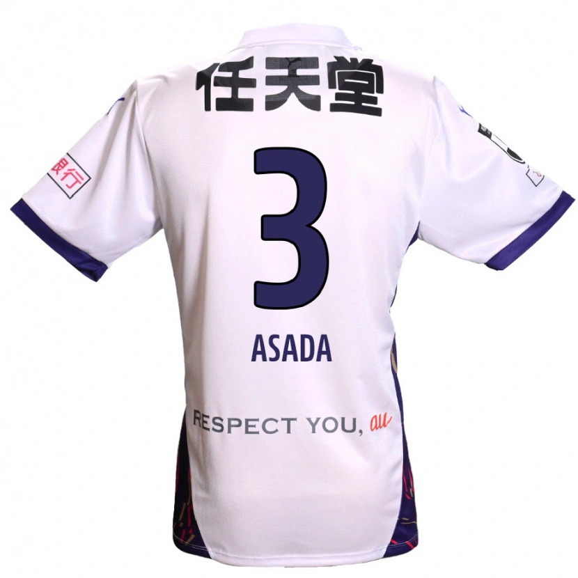 Danxen Niño Camiseta Shogo Asada #3 Morado Blanco Negro 2ª Equipación 2025/26 La Camisa