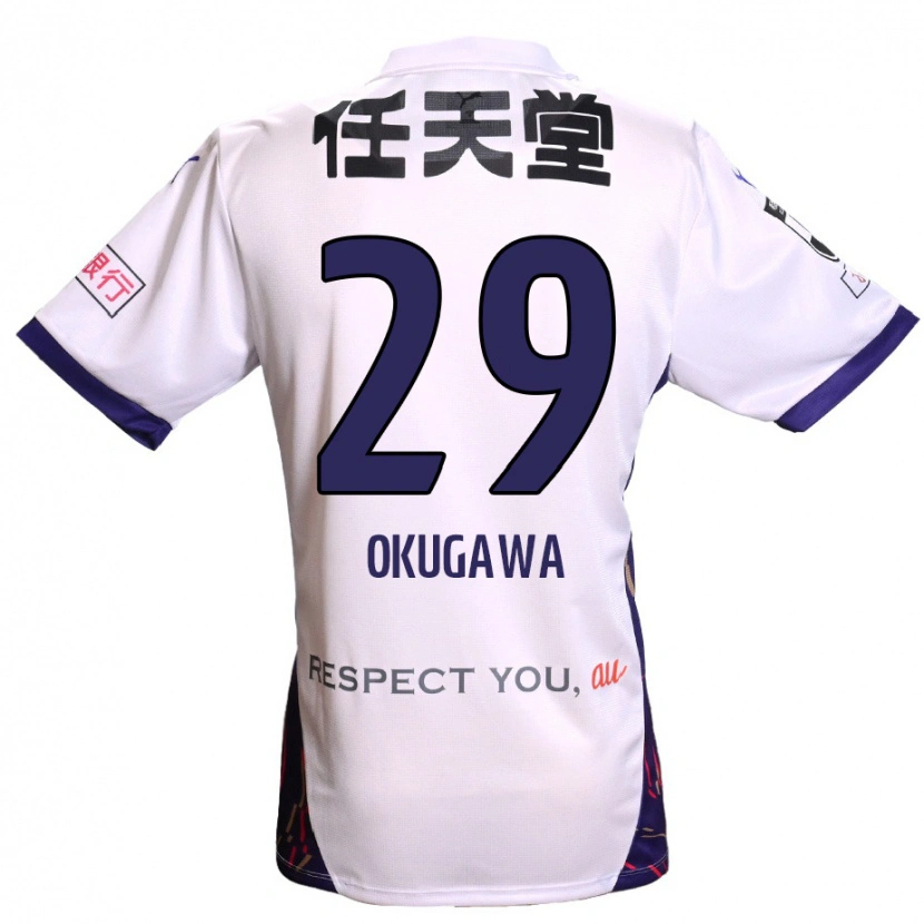 Danxen Niño Camiseta Masaya Okugawa #29 Morado Blanco Negro 2ª Equipación 2025/26 La Camisa