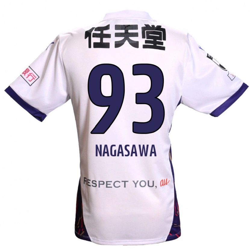 Danxen Niño Camiseta Shun Nagasawa #93 Morado Blanco Negro 2ª Equipación 2025/26 La Camisa