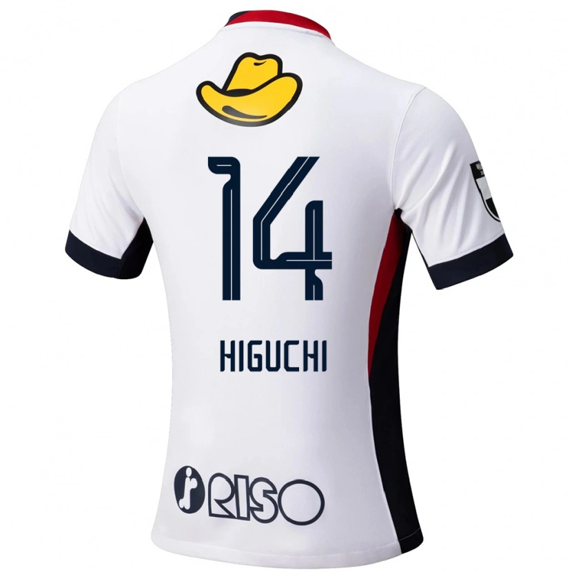 Danxen Niño Camiseta Yuta Higuchi #14 Rojo Negro 2ª Equipación 2025/26 La Camisa