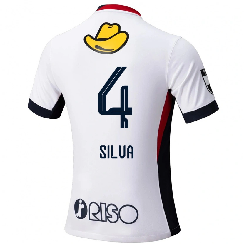 Danxen Niño Camiseta Leo Silva #4 Rojo Negro 2ª Equipación 2025/26 La Camisa