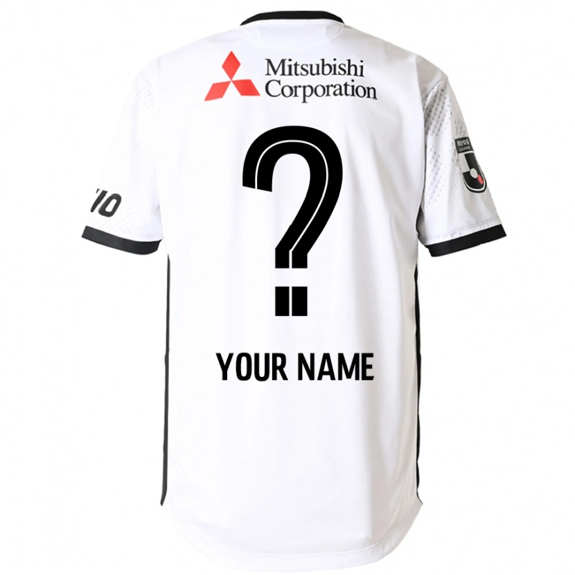 Danxen Niño Camiseta Su Nombre #0 Blanco Negro 2ª Equipación 2025/26 La Camisa