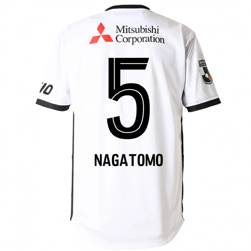 Danxen Niño Camiseta Yuto Nagatomo #5 Blanco Negro 2ª Equipación 2025/26 La Camisa