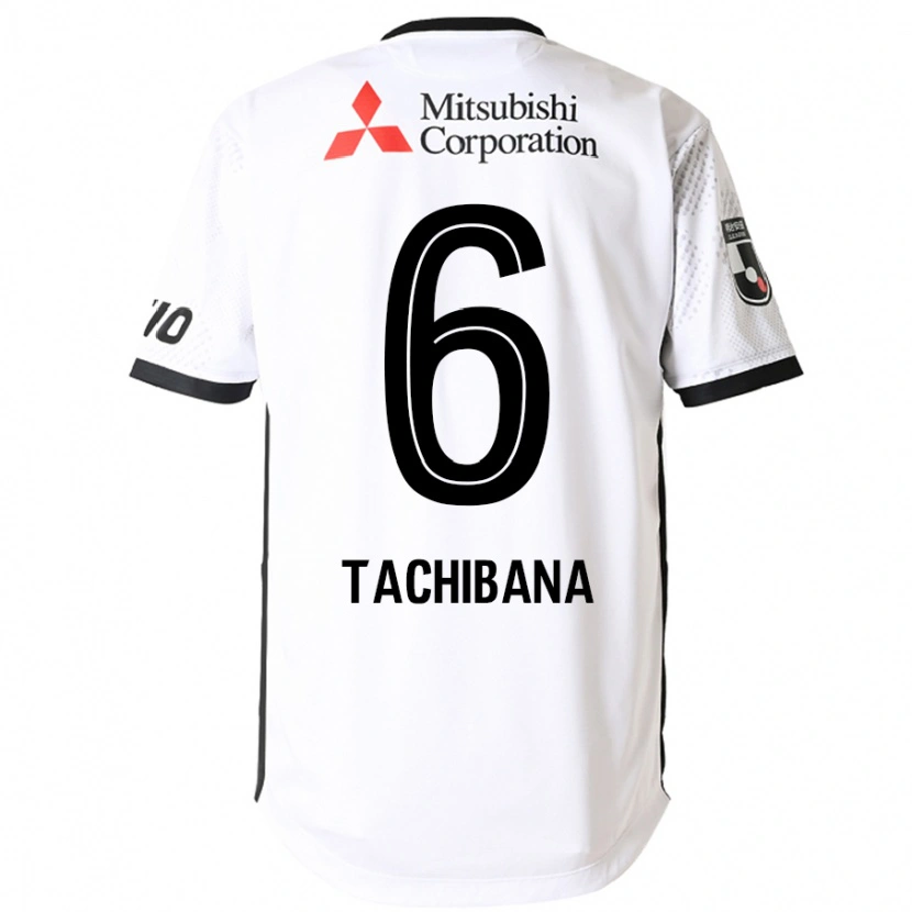 Danxen Niño Camiseta Keigo Tachibana #6 Blanco Negro 2ª Equipación 2025/26 La Camisa