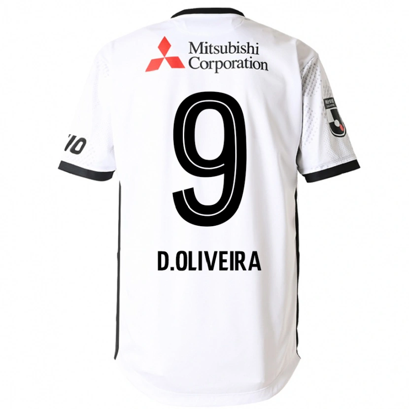 Danxen Niño Camiseta Diego Oliveira #9 Blanco Negro 2ª Equipación 2025/26 La Camisa