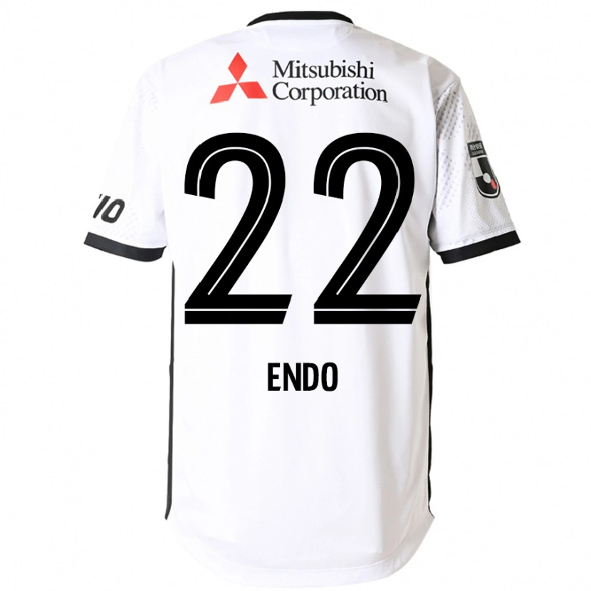 Danxen Niño Camiseta Keita Endo #22 Blanco Negro 2ª Equipación 2025/26 La Camisa