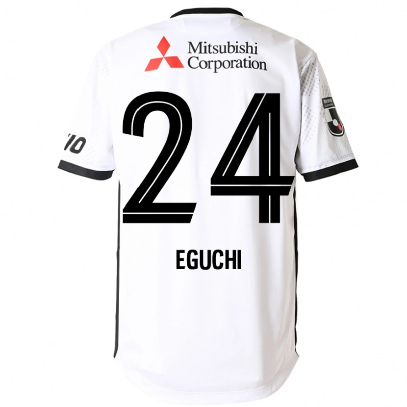 Danxen Niño Camiseta Kaito Eguchi #24 Blanco Negro 2ª Equipación 2025/26 La Camisa