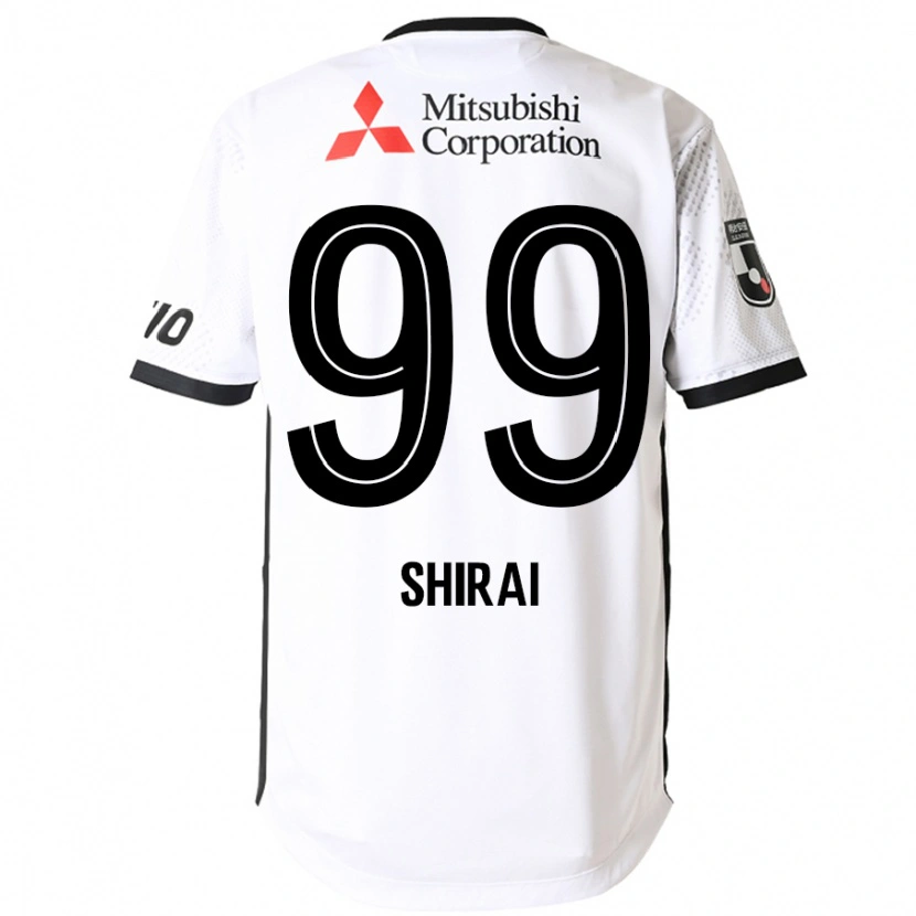 Danxen Niño Camiseta Kosuke Shirai #99 Blanco Negro 2ª Equipación 2025/26 La Camisa