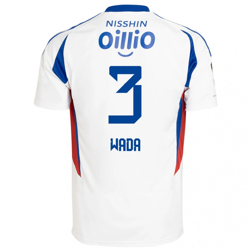 Danxen Niño Camiseta Yusei Wada #3 Azul Real Blanco 2ª Equipación 2025/26 La Camisa