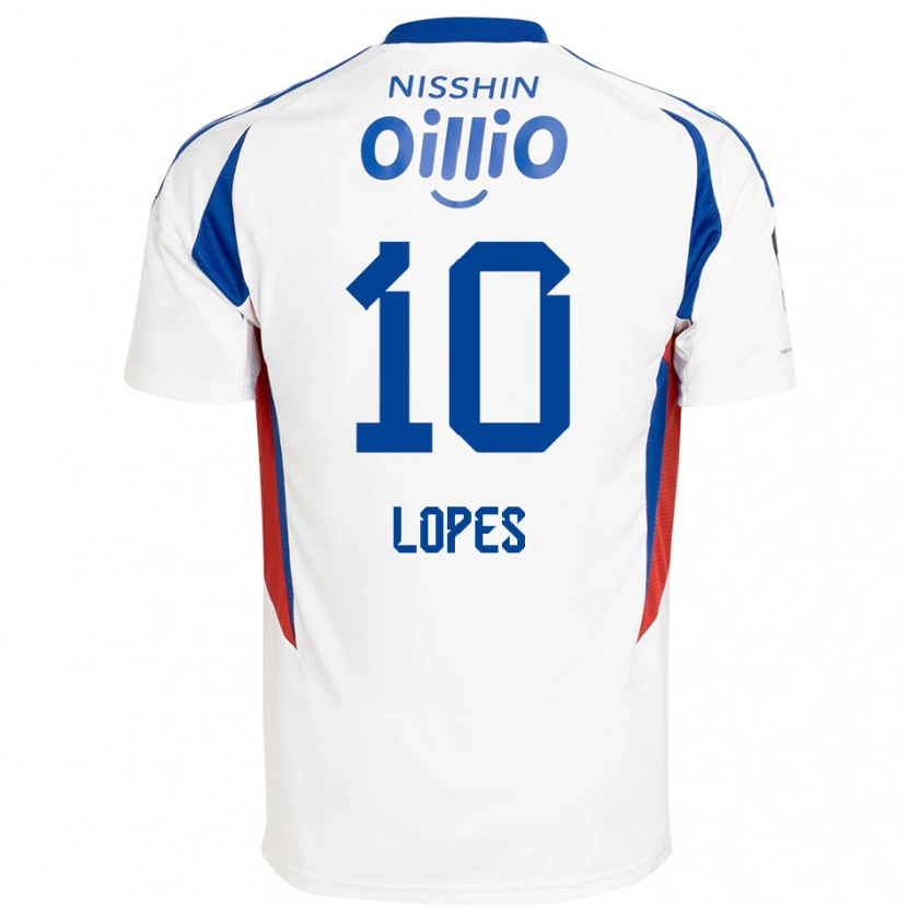 Danxen Niño Camiseta Anderson Lopes #10 Blanco Azul Real 2ª Equipación 2025/26 La Camisa