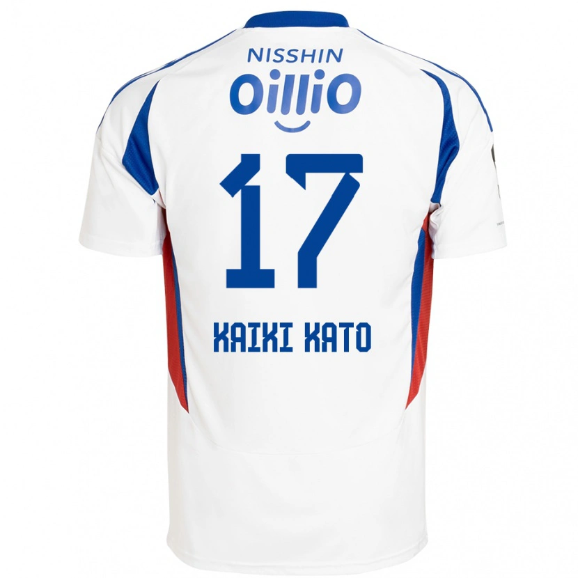 Danxen Niño Camiseta Kaiki Kato #17 Blanco Azul Real 2ª Equipación 2025/26 La Camisa