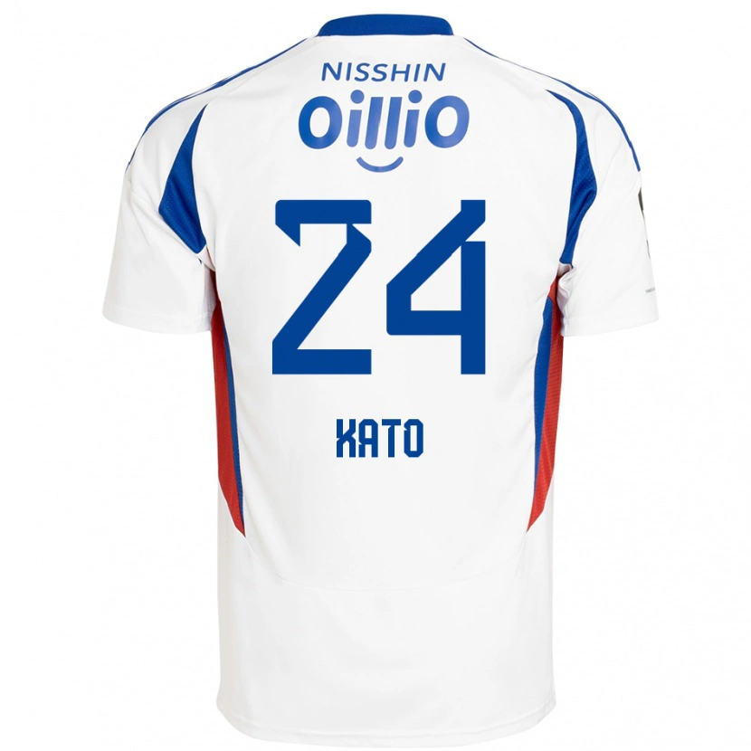 Danxen Niño Camiseta Hijiri Kato #24 Azul Real Blanco 2ª Equipación 2025/26 La Camisa