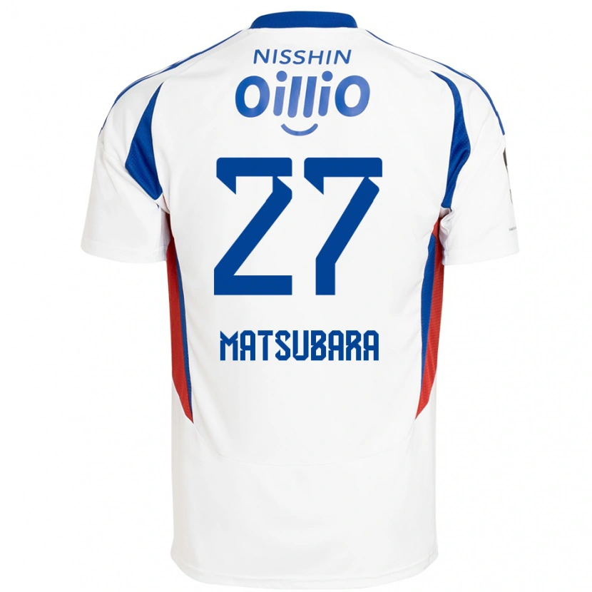 Danxen Niño Camiseta Ken Matsubara #27 Blanco Azul Real 2ª Equipación 2025/26 La Camisa