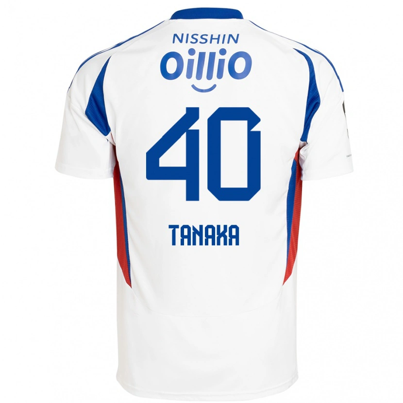 Danxen Niño Camiseta Hiei Tanaka #40 Blanco Azul Real 2ª Equipación 2025/26 La Camisa