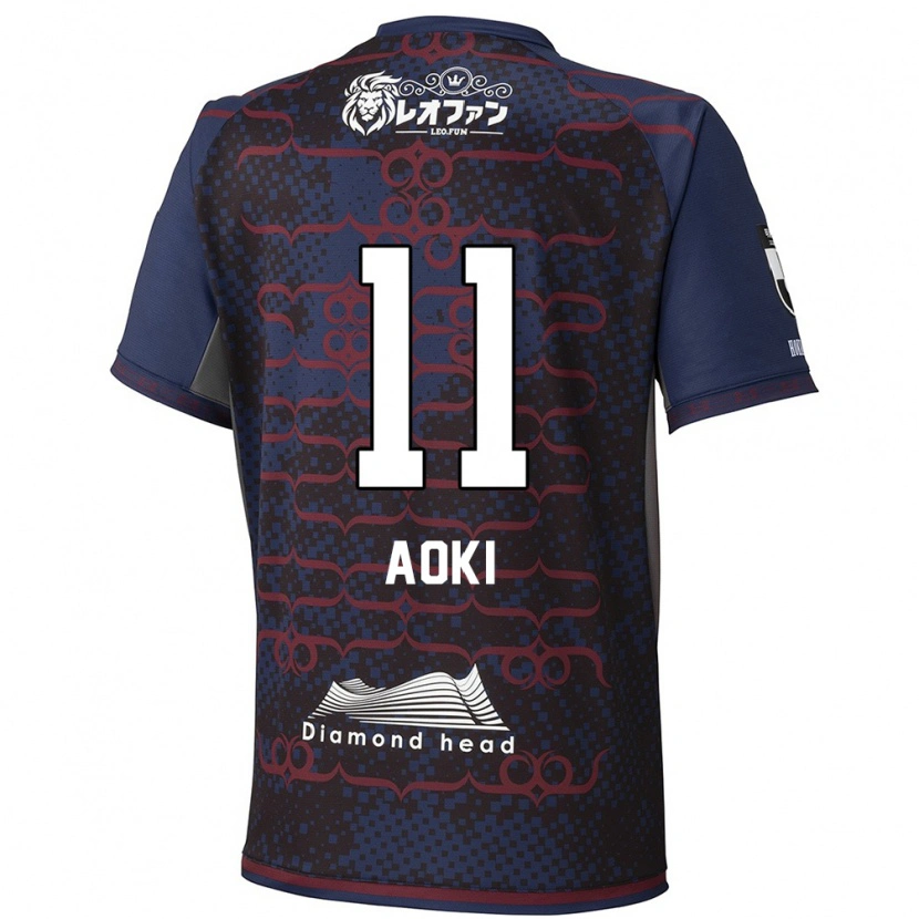 Danxen Niño Camiseta Ryota Aoki #11 Rojo Negro 2ª Equipación 2025/26 La Camisa