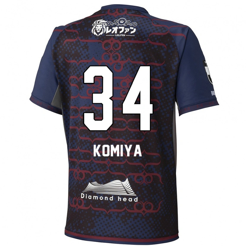 Danxen Niño Camiseta Masaki Komiya #34 Rojo Negro 2ª Equipación 2025/26 La Camisa
